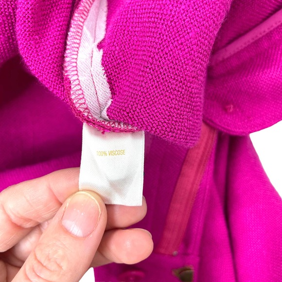 Kate Spade Stargazer viscose hot pink pants Sz 4 magenta fuchsia pink - Picture 8 of 9